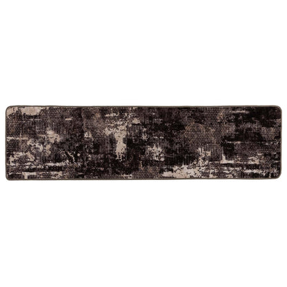 Runner Tappeto MARSA Nero 80 x 400 cm Poliestere e PVC | homemem39