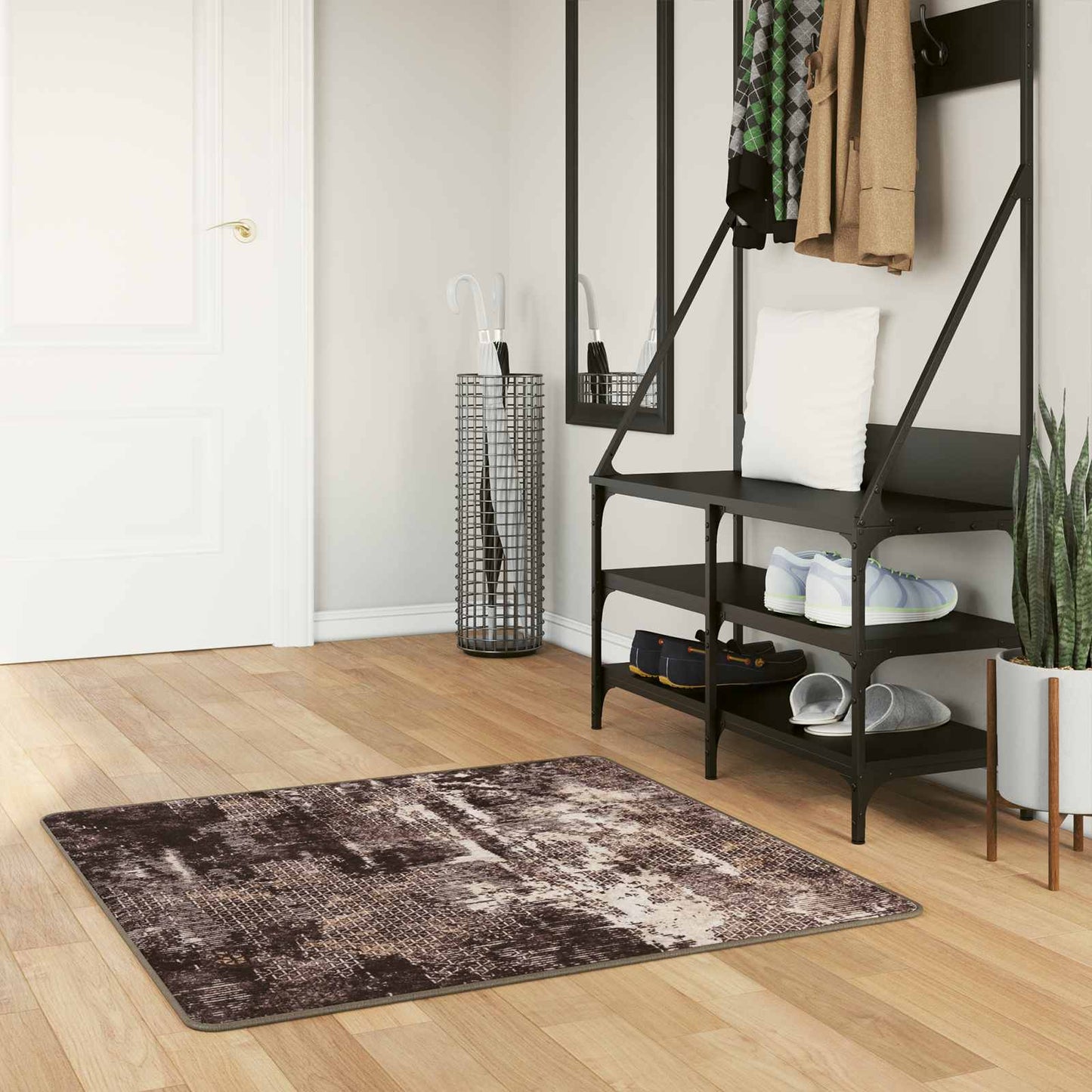 Runner Tappeto MARSA Nero 100 x 100 cm Poliestere e PVC | homemem39