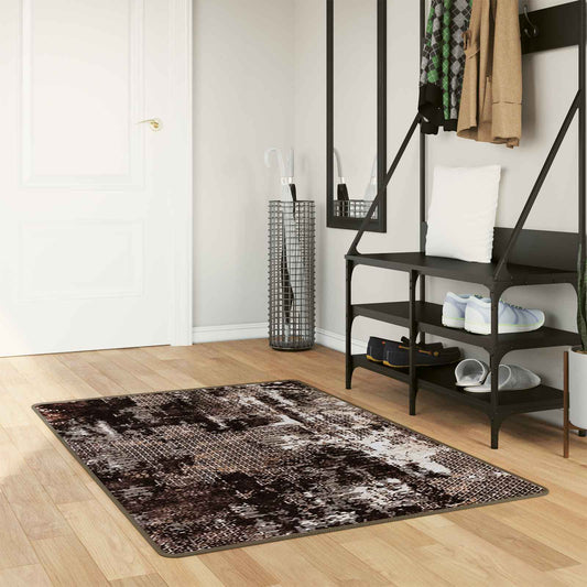 Runner Tappeto MARSA Nero 100 x 200 cm Poliestere e PVC | homemem39