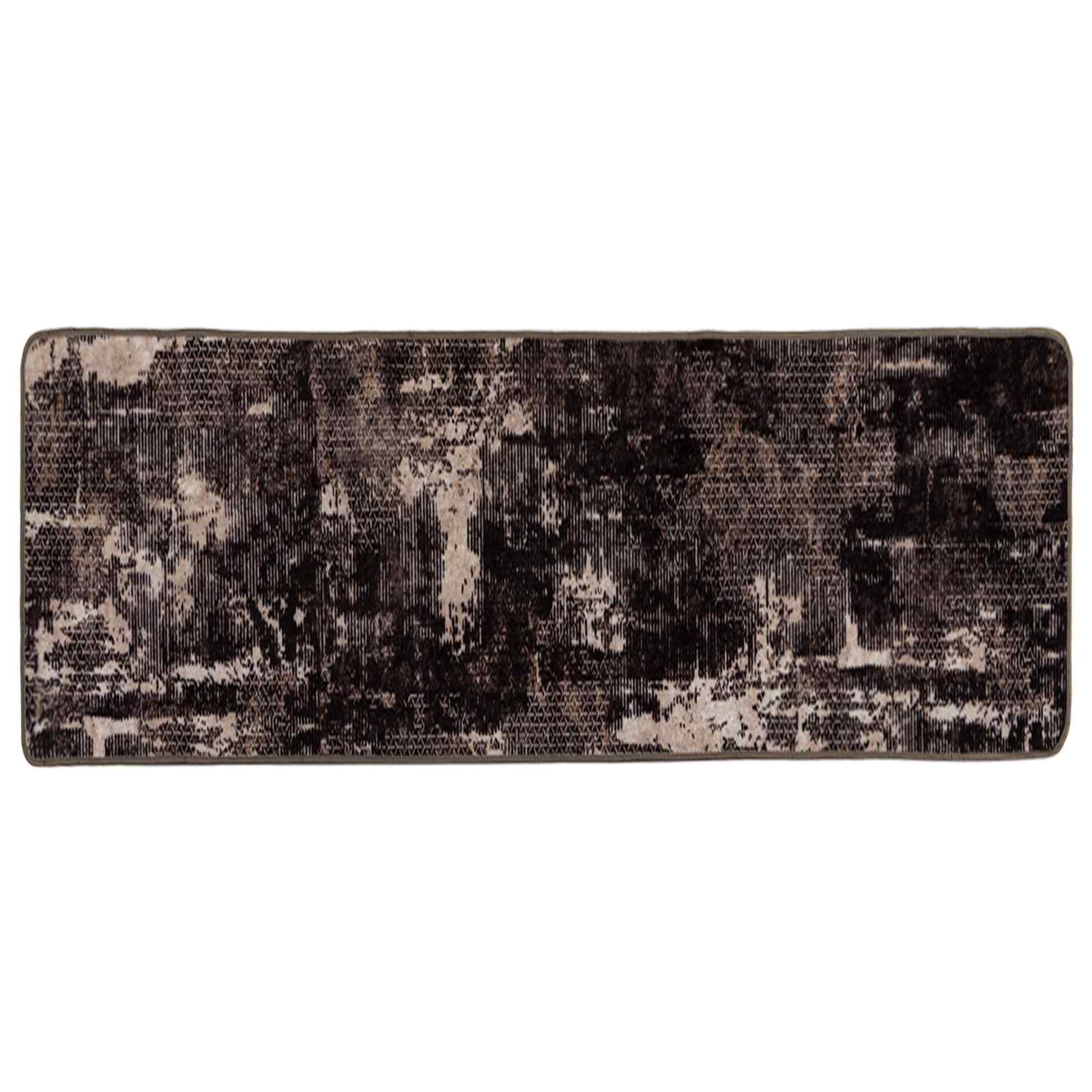 Runner Tappeto MARSA Nero 100 x 250 cm Poliestere e PVC | homemem39
