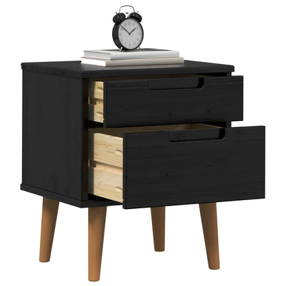 Armadio da Notte Nero 40 x 35 x 48 cm Legno di pino massiccio | homemem39