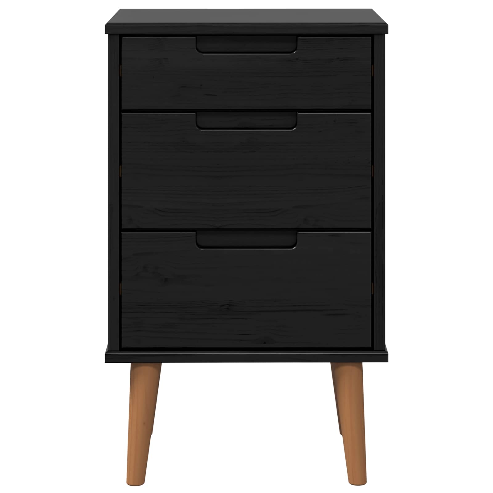 Armadio da Notte Nero 40 x 35 x 65 cm Legno di pino massiccio | homemem39