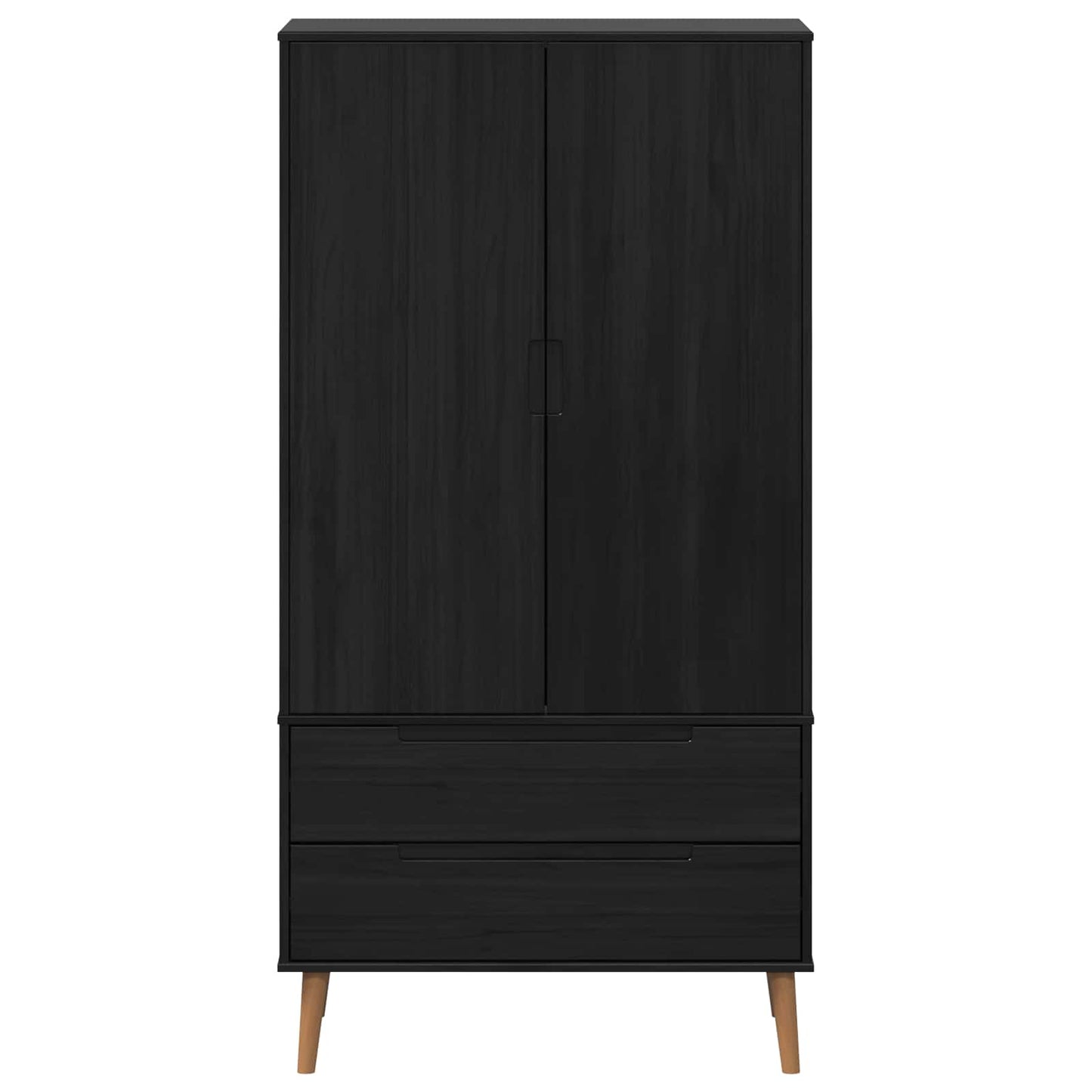 Guardaroba MOLDE Nero 90 x 55 x 175 cm Legno Massello di Pino | homemem39