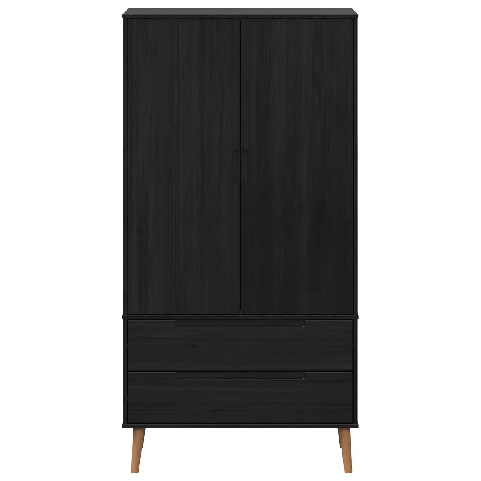 Guardaroba MOLDE Nero 90 x 55 x 175 cm Legno Massello di Pino | homemem39