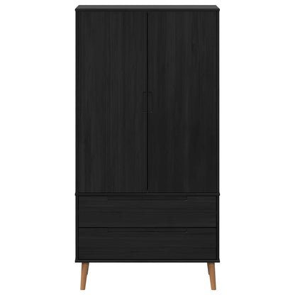 Guardaroba MOLDE Nero 90 x 55 x 175 cm Legno Massello di Pino | homemem39