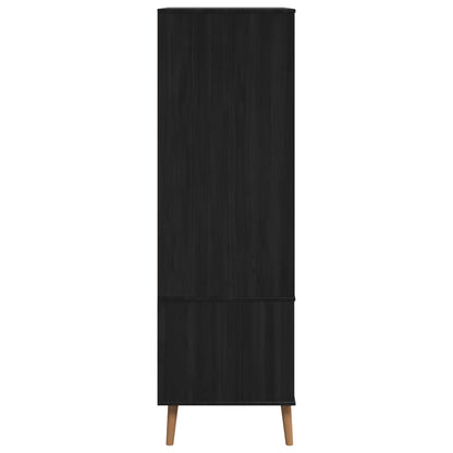 Guardaroba MOLDE Nero 90 x 55 x 175 cm Legno Massello di Pino | homemem39