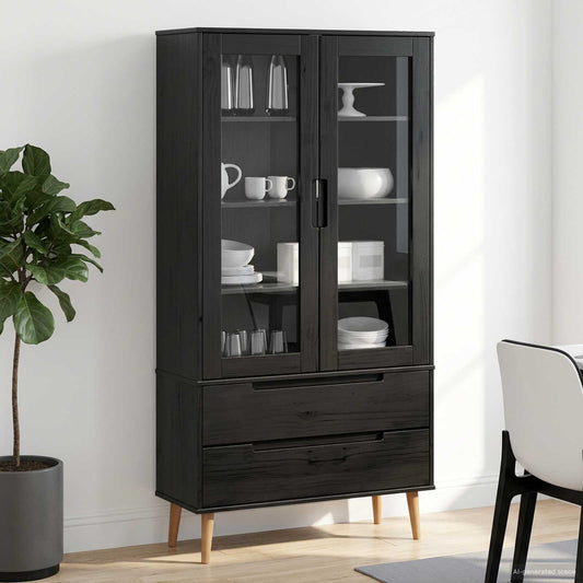 Armadio in Vetro Nero 90 x 35 x 175 cm | homemem39