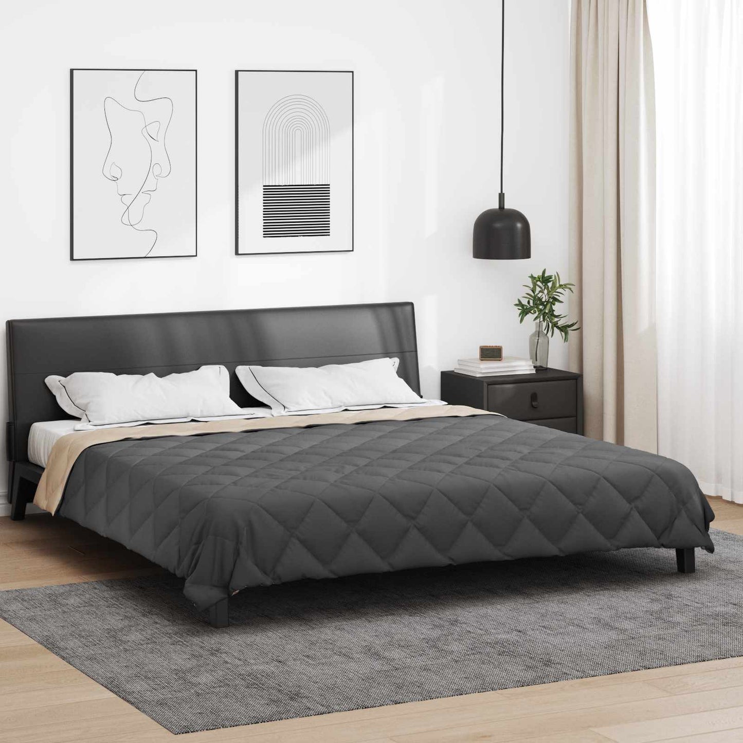 Duvet Estivo Antracite e Talpa 200 x 200 cm Microfibra