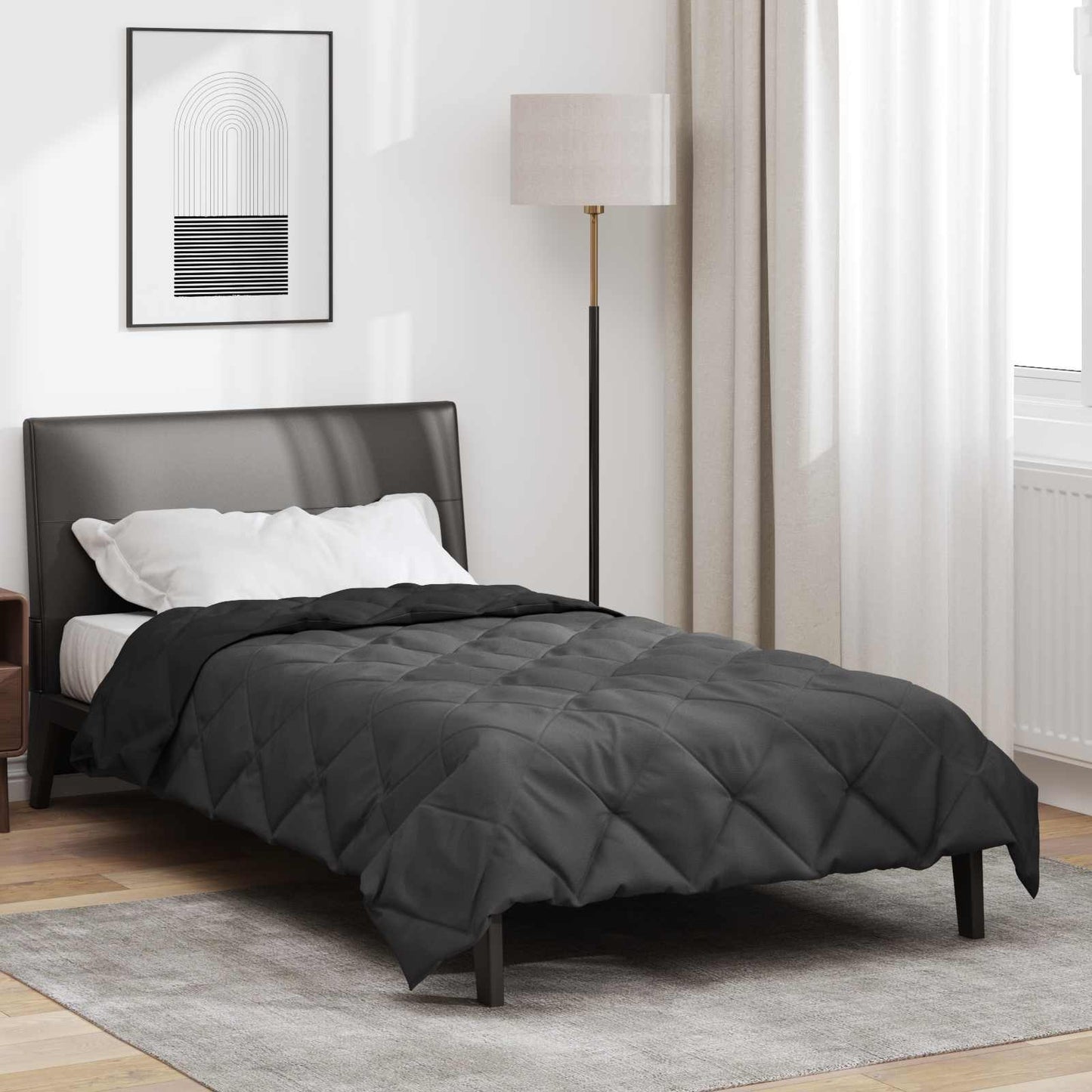 Duvet Estivo Nero e antracite 200 x 140 cm Microfibra