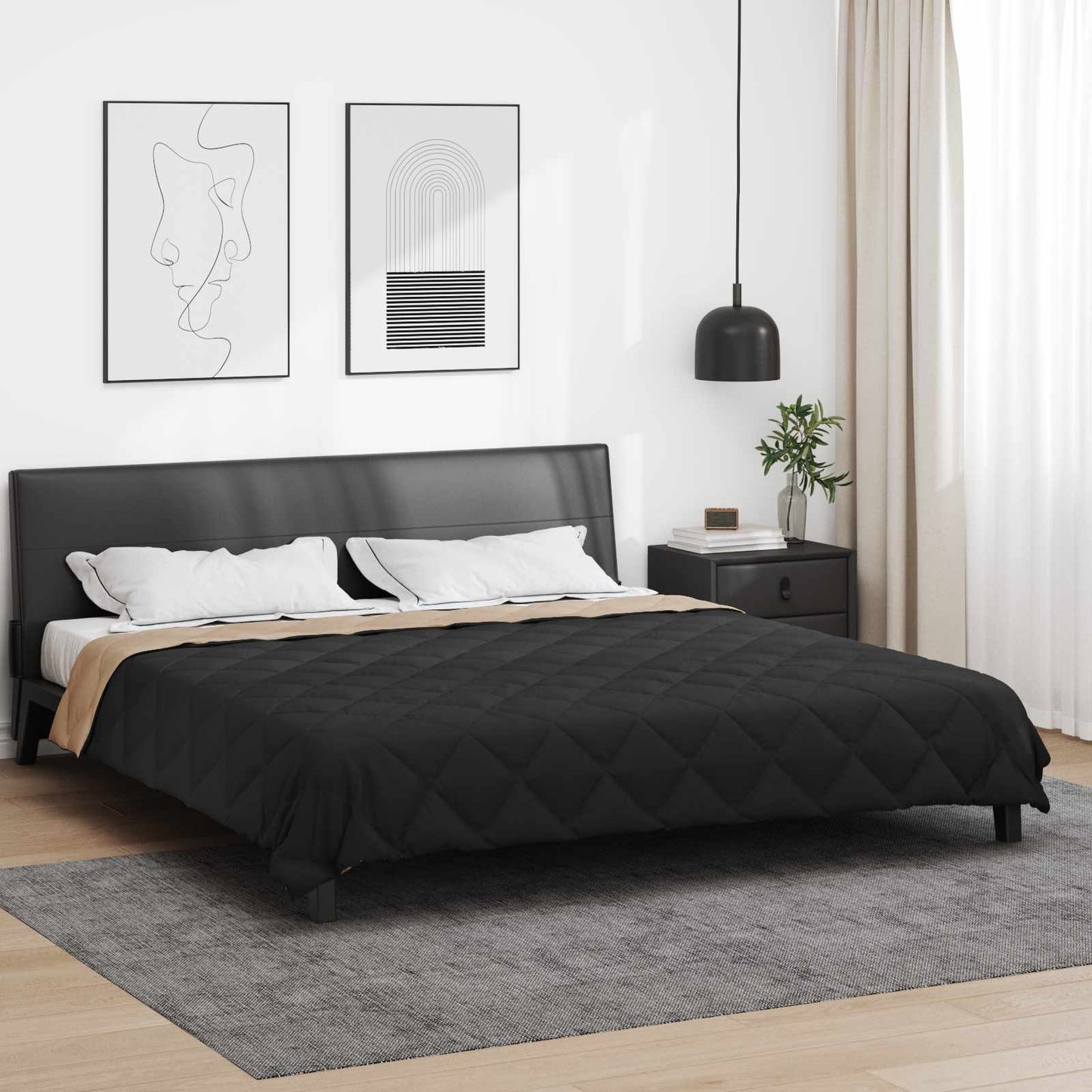 Duvet Estivo Nero e Talpa 220 x 200 cm Microfibra | homemem39