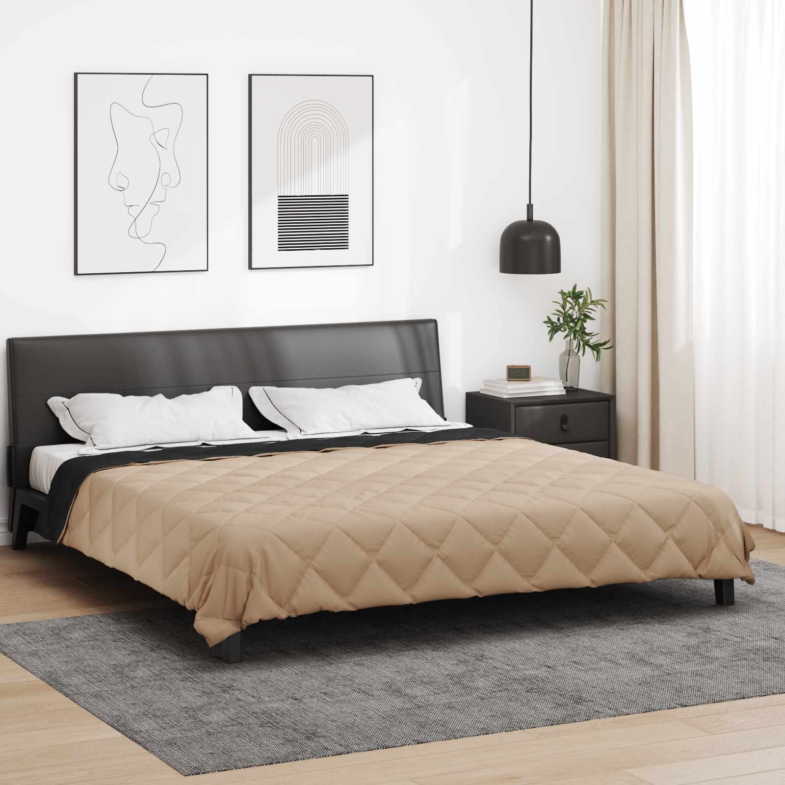Duvet Estivo Nero e Talpa 220 x 200 cm Microfibra | homemem39