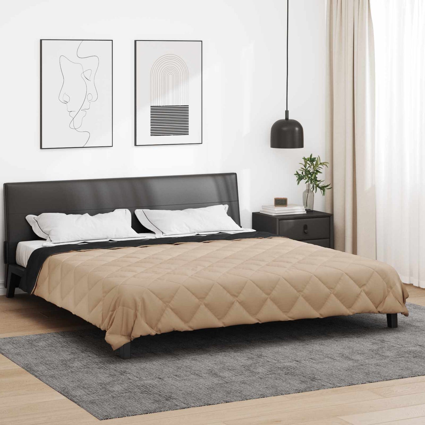 Duvet Estivo Nero e Talpa 220 x 260 cm Microfibra