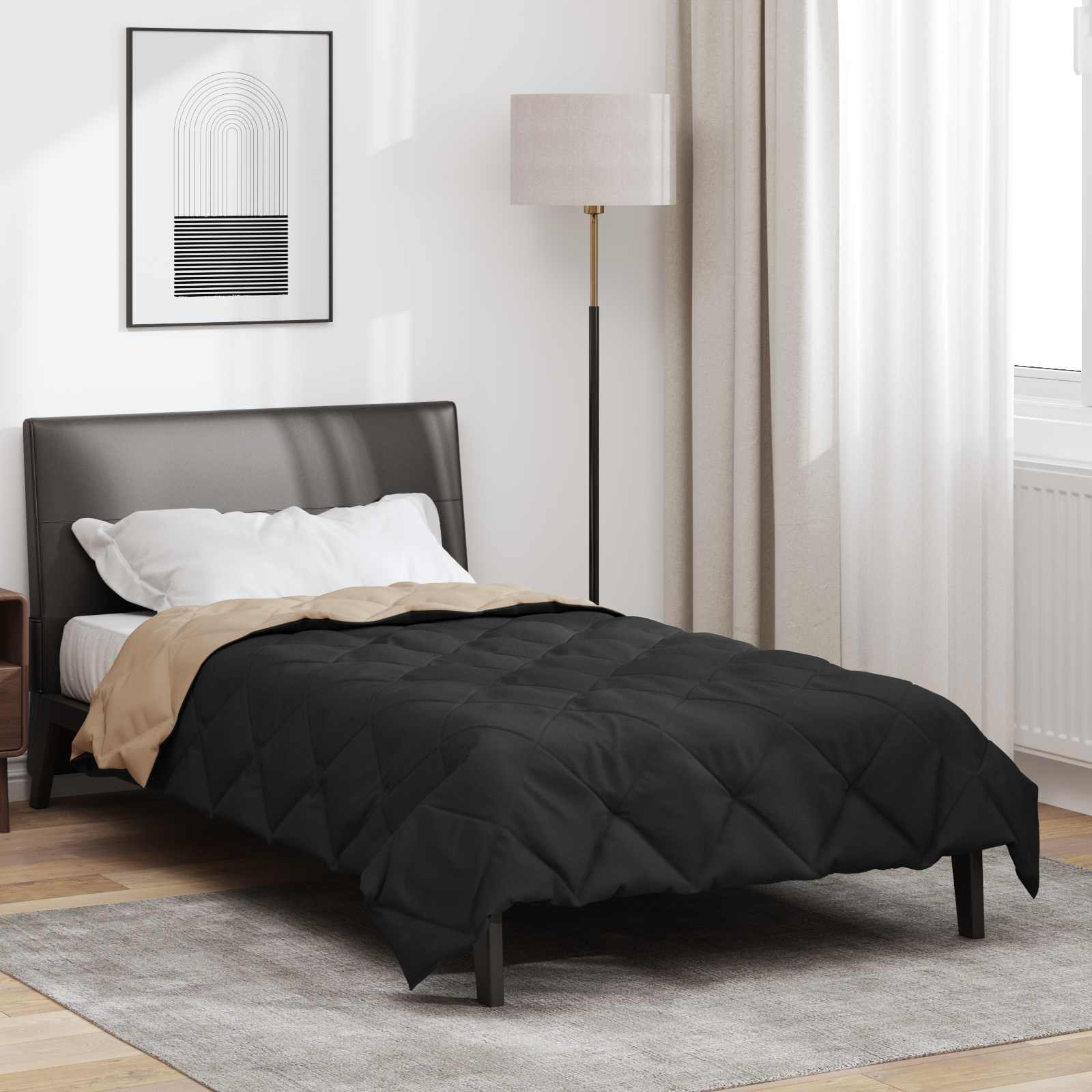 Piumone Completo Annuale Nero e Talpa 220 x 135 cm Microfibra | homemem39