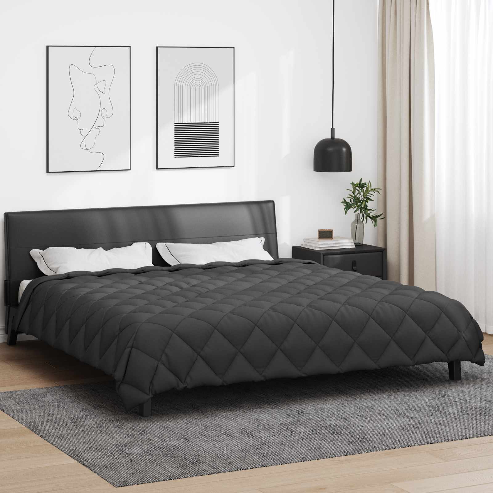 Duvet Invernale Antracite 220 x 240 cm Microfibra | homemem39