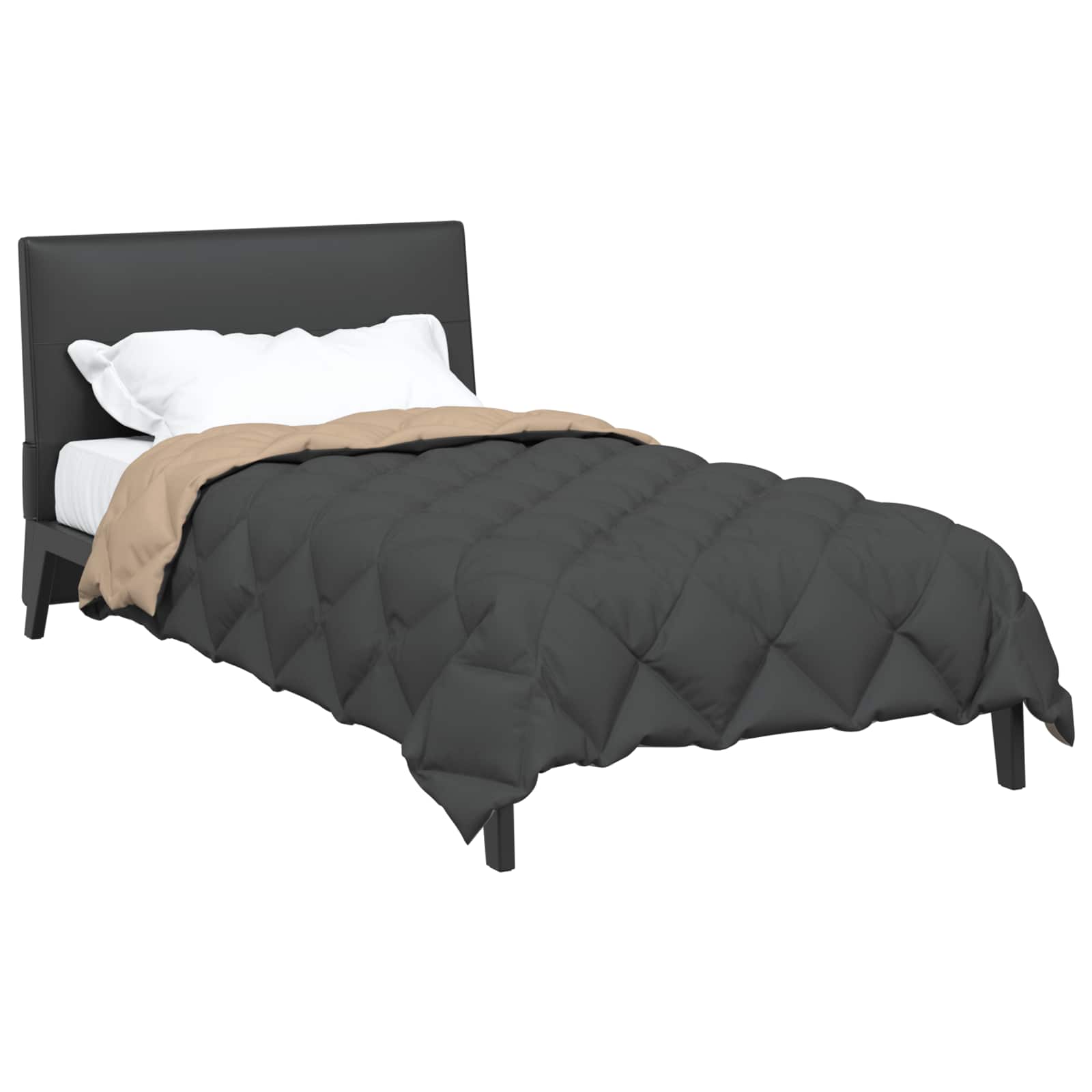 Duvet Invernale Antracite e Talpa 135 x 220 cm Microfibra | homemem39