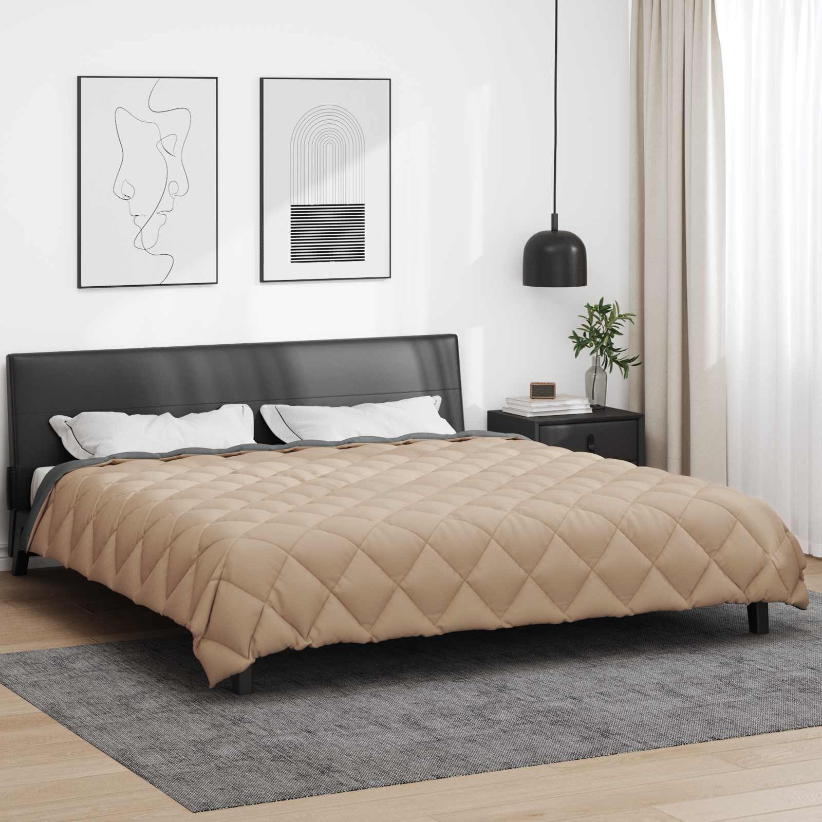 Duvet Invernale Antracite e Talpa 240 x 260 cm Microfibra | homemem39
