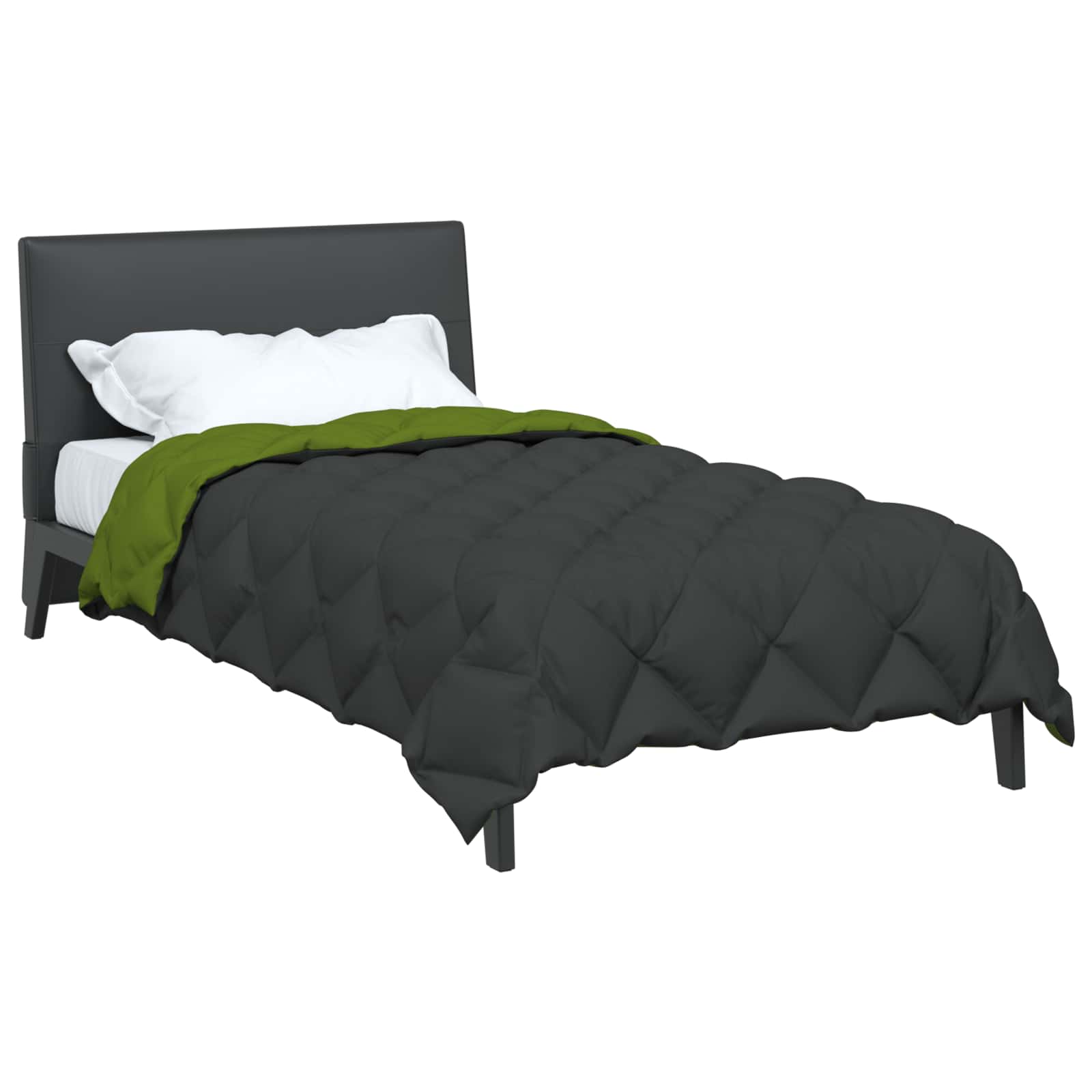 Duvet Invernale Verde e Antracite 140 x 220 cm Microfibra | homemem39