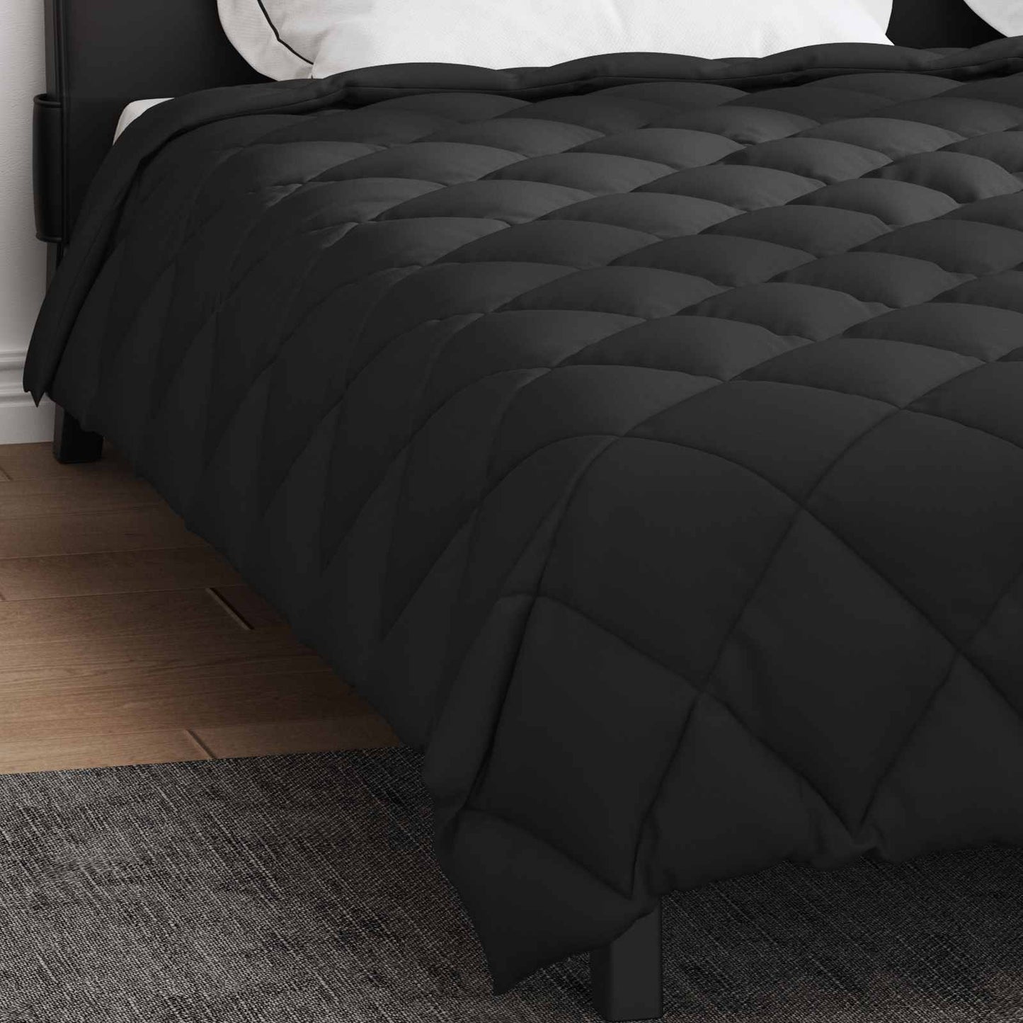 Duvet Invernale Nero 240 x 200 cm Microfibra