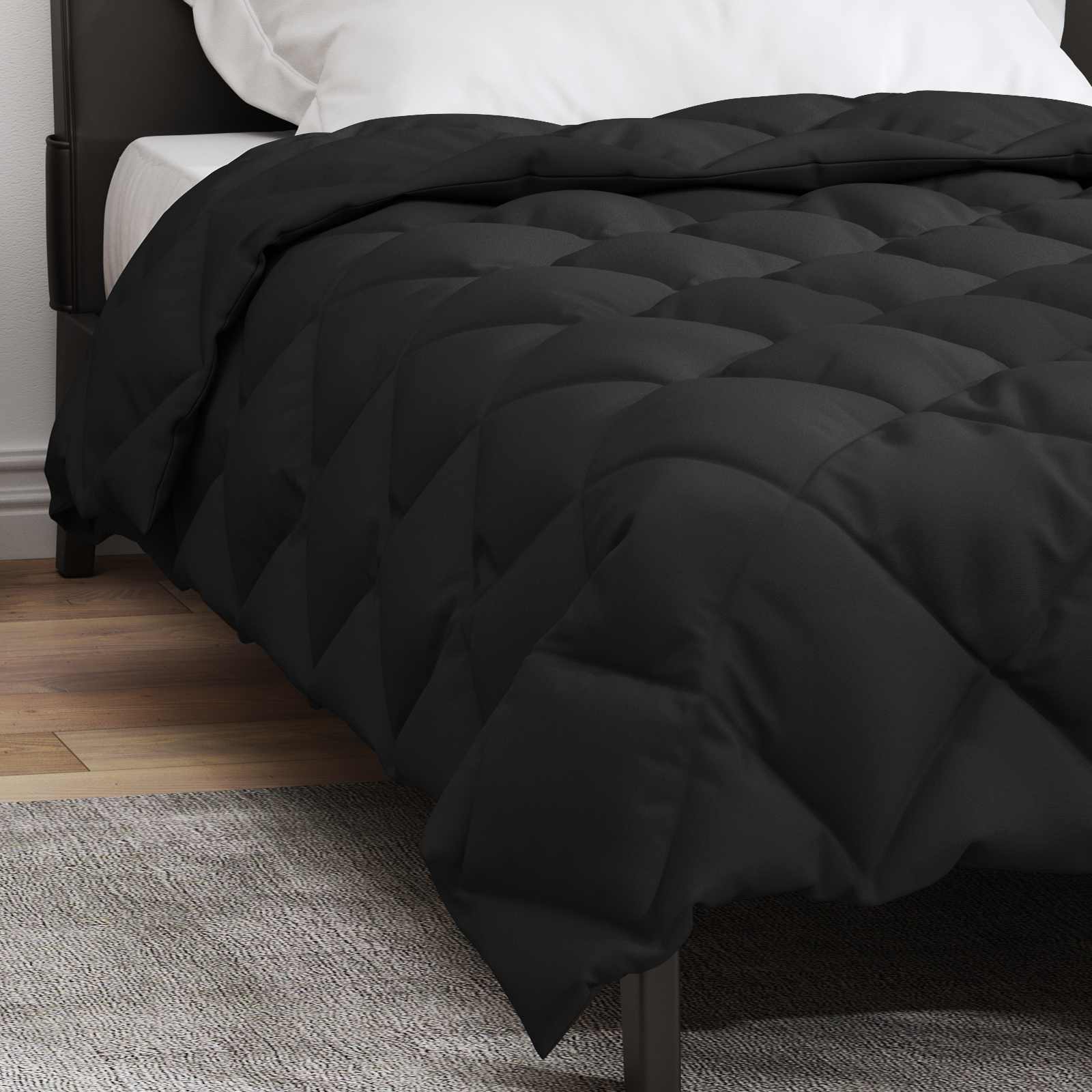 Duvet Invernale Nero 155 x 220 cm Microfibra | homemem39