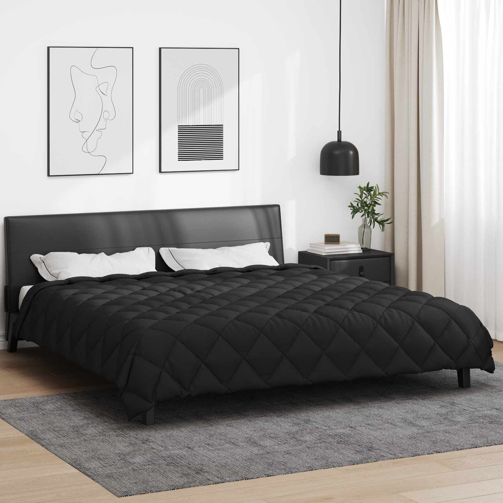Duvet Invernale Nero 220 x 260 cm Microfibra | homemem39
