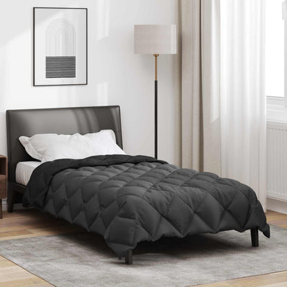Duvet Invernale Nero e antracite 135 x 200 cm Microfibra