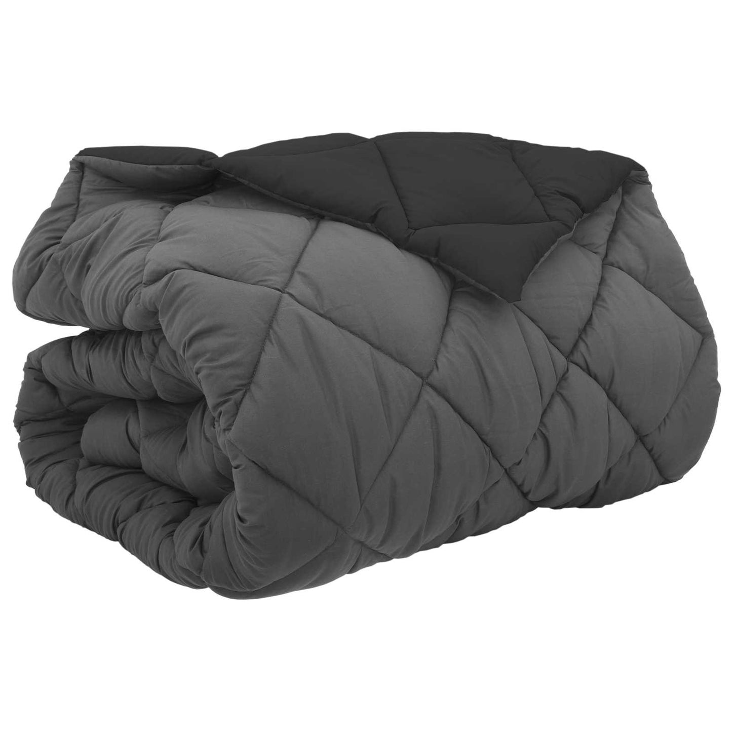 Duvet Invernale Nero e antracite 200 x 200 cm Microfibra