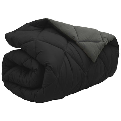 Duvet Invernale Nero e antracite 140 x 220 cm Microfibra | homemem39