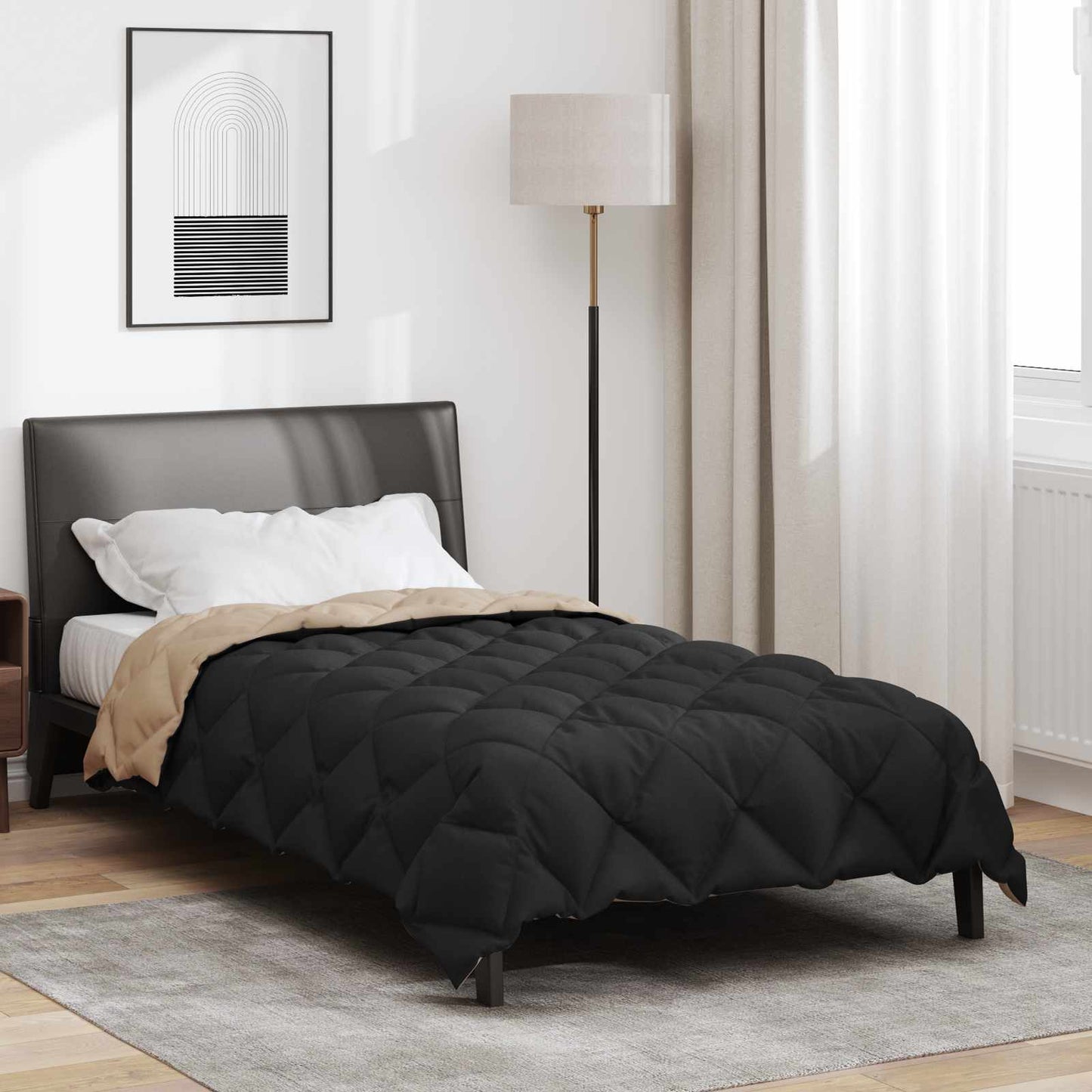 Duvet Invernale Nero e Talpa 200 x 135 cm Microfibra