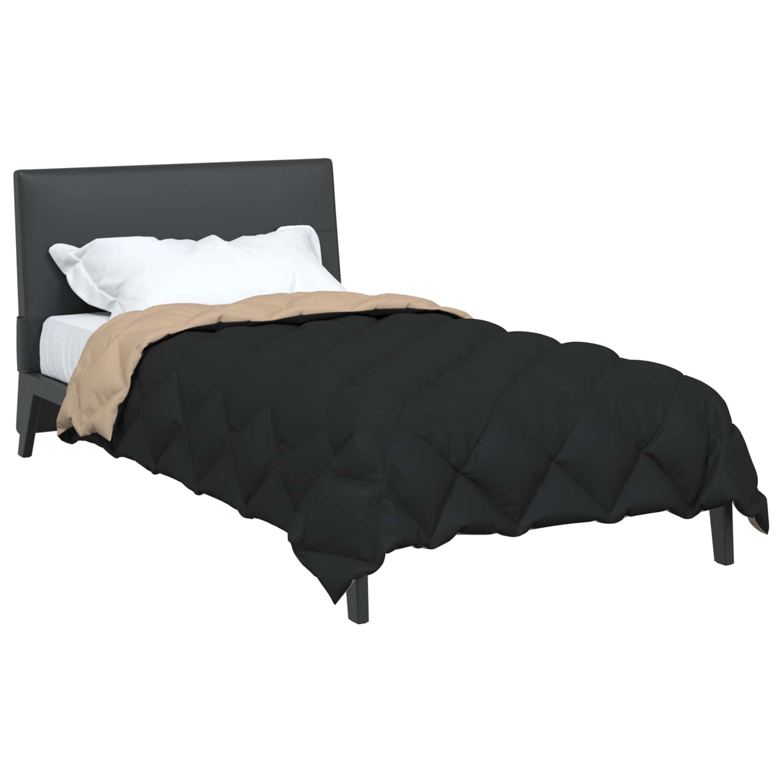 Duvet Invernale Nero e Talpa 140 x 220 cm Microfibra | homemem39