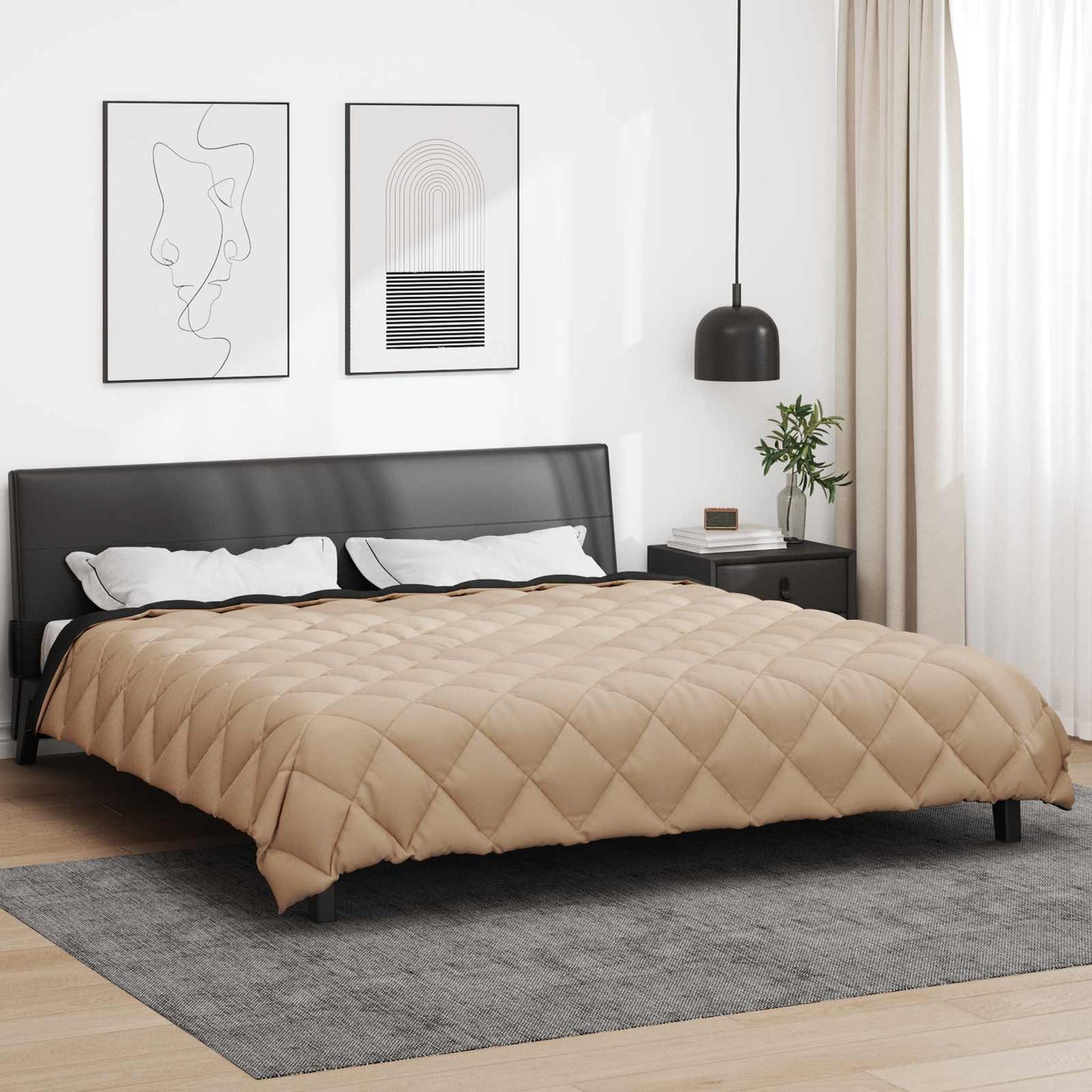 Duvet Invernale Nero e Talpa 220 x 240 cm Microfibra