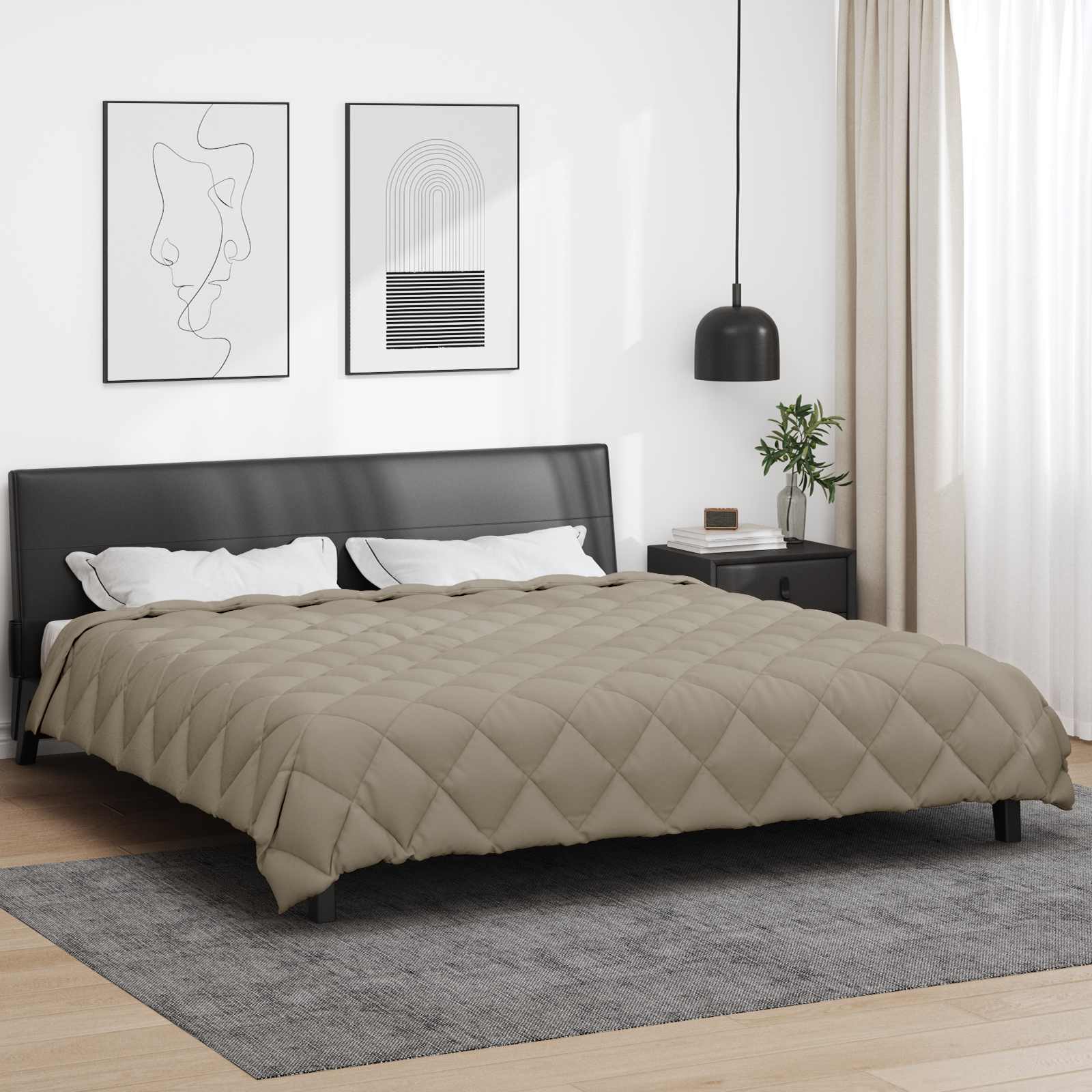 Duvet Invernale Grigio chiaro 200 x 220 cm Microfibra | homemem39
