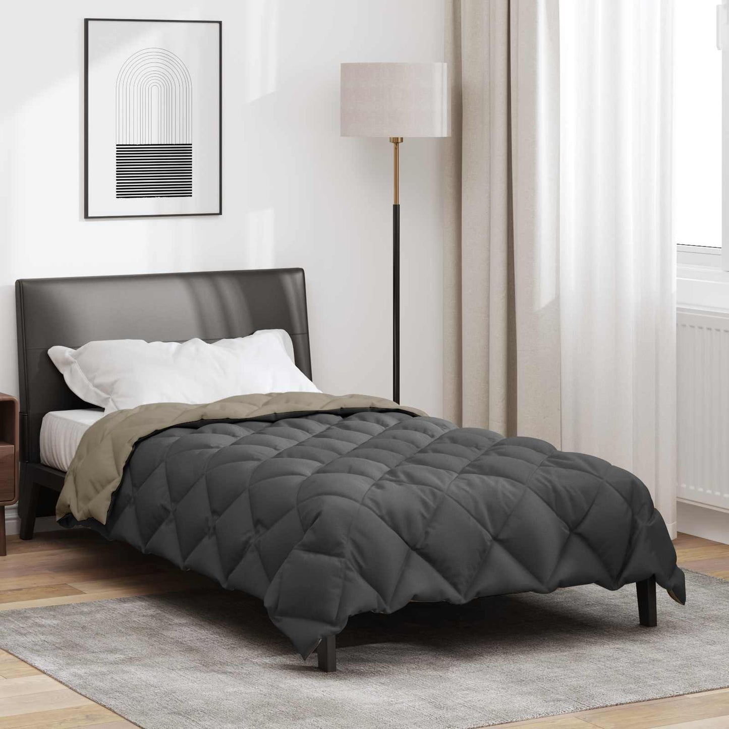 Duvet Invernale Grigio chiaro e Antracite 140 x 220 cm | homemem39