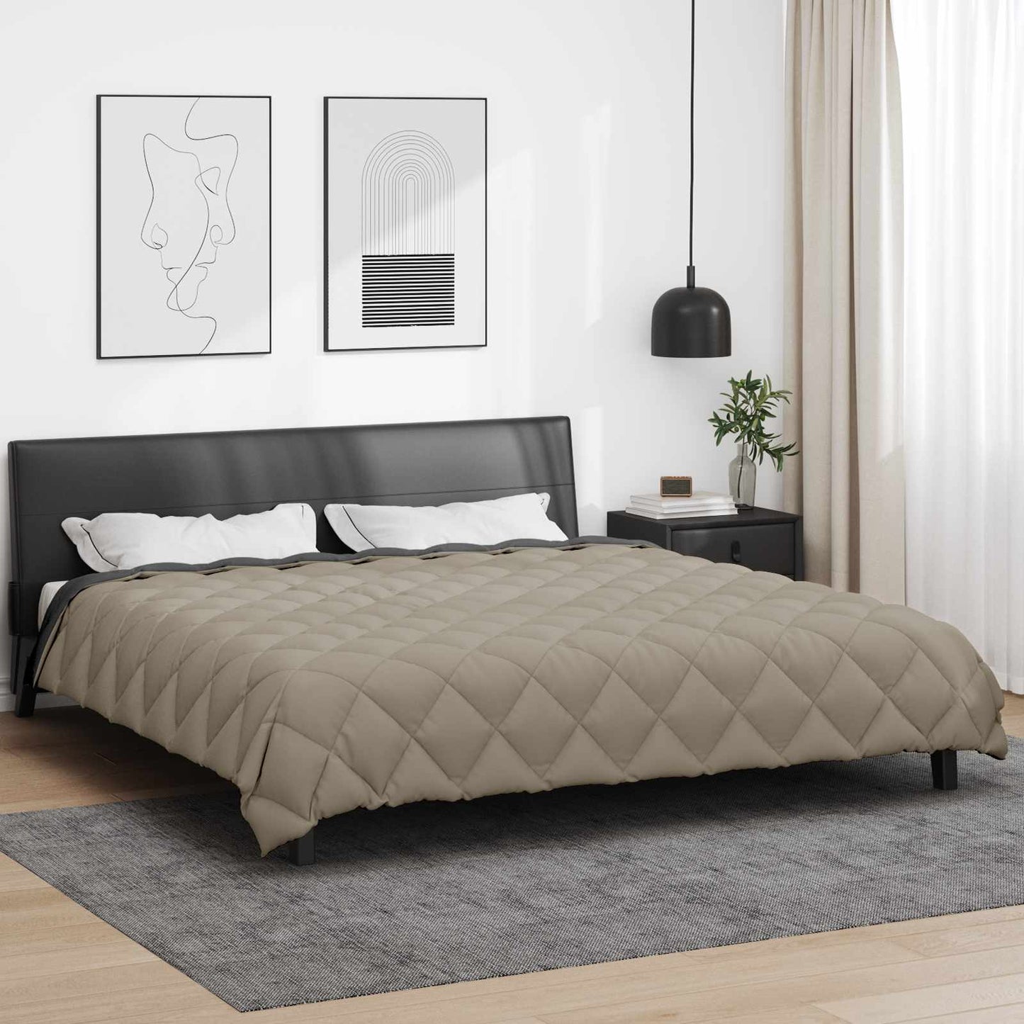 Duvet Invernale Grigio chiaro e Antracite 200 x 220 cm