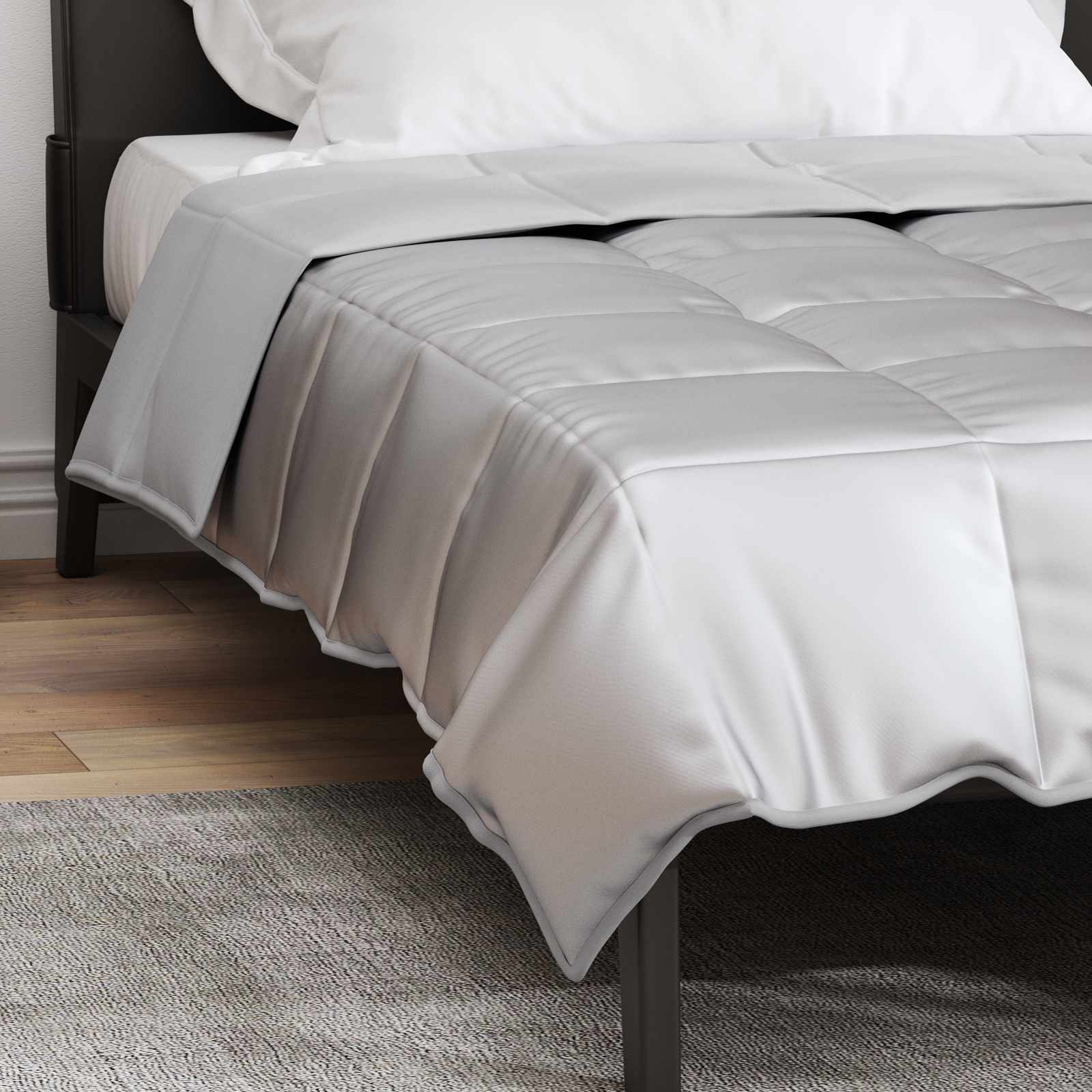 Duvet Estivo Argento 140 x 200 cm Satin e Micropile | homemem39