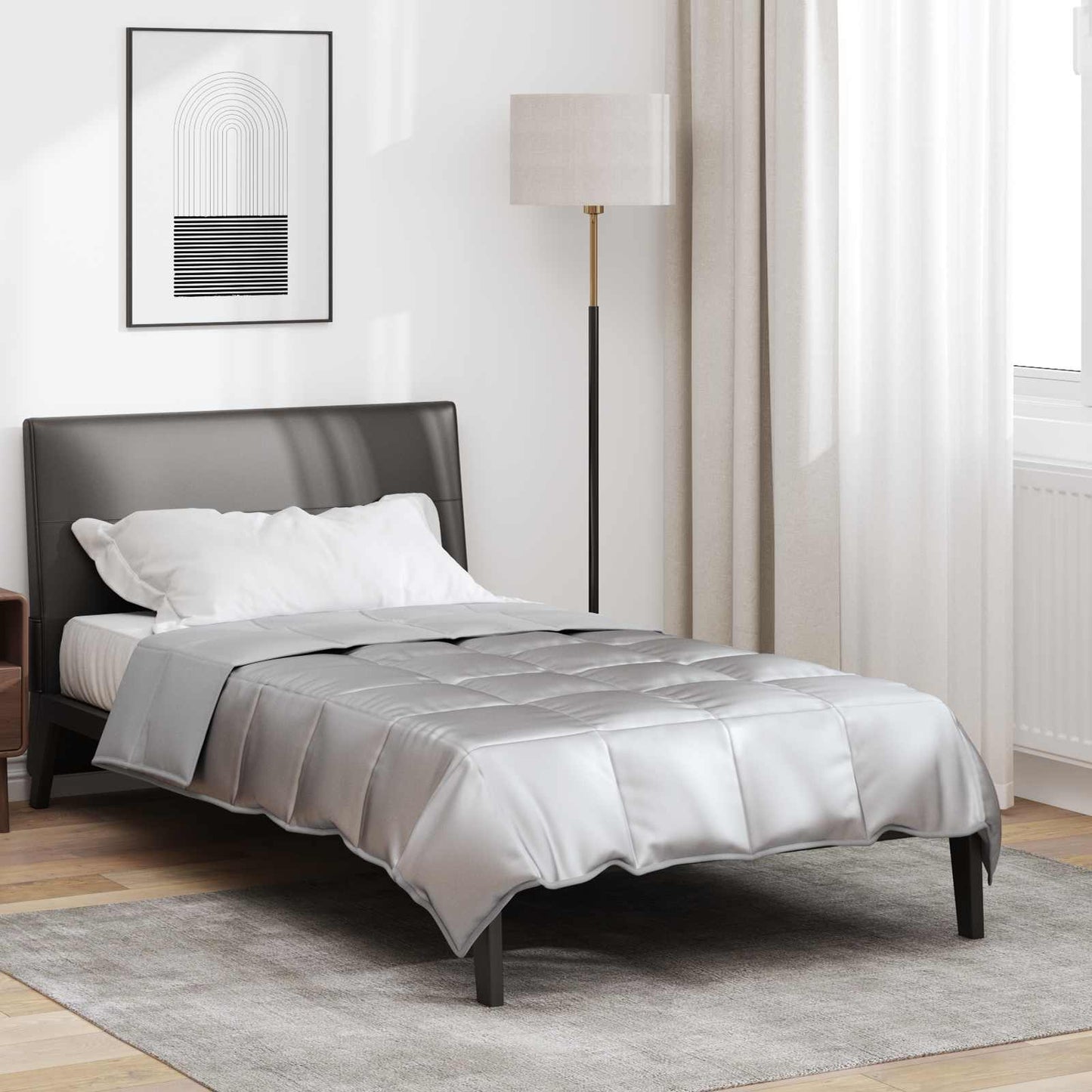 Duvet Estivo Argento 140 x 200 cm Satin e Micropile | homemem39