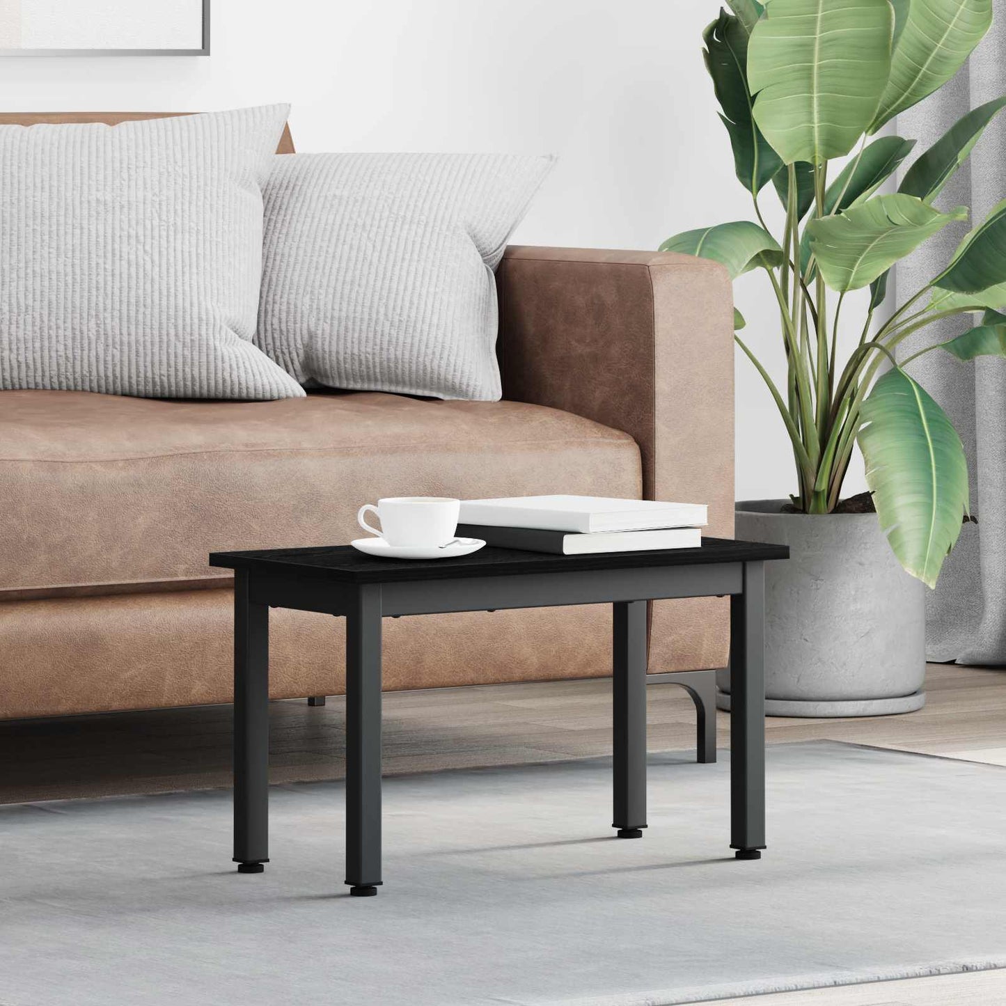 Tavolino da salotto Rovere Nero 60 x 30 x 36 cm - homemem39