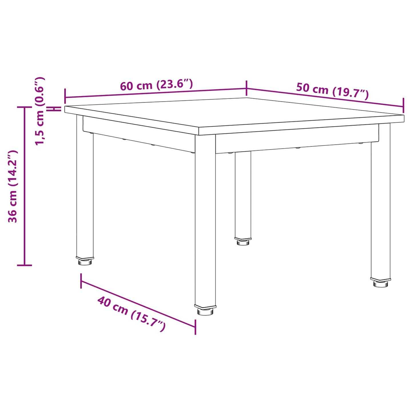 Tavolino da salotto Grigio Sonoma 60 x 50 x 36 cm