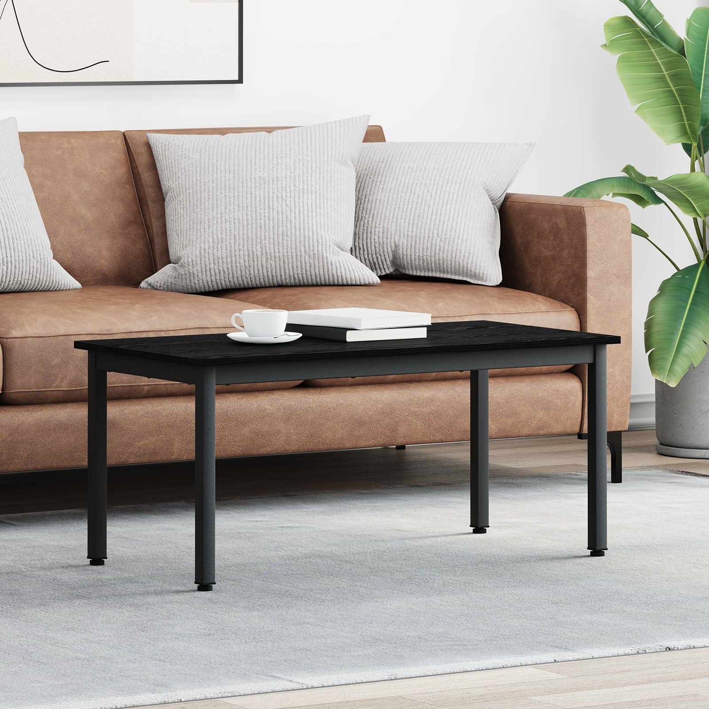 Tavolino da salotto Rovere Nero 100 x 50 x 45 cm - homemem39