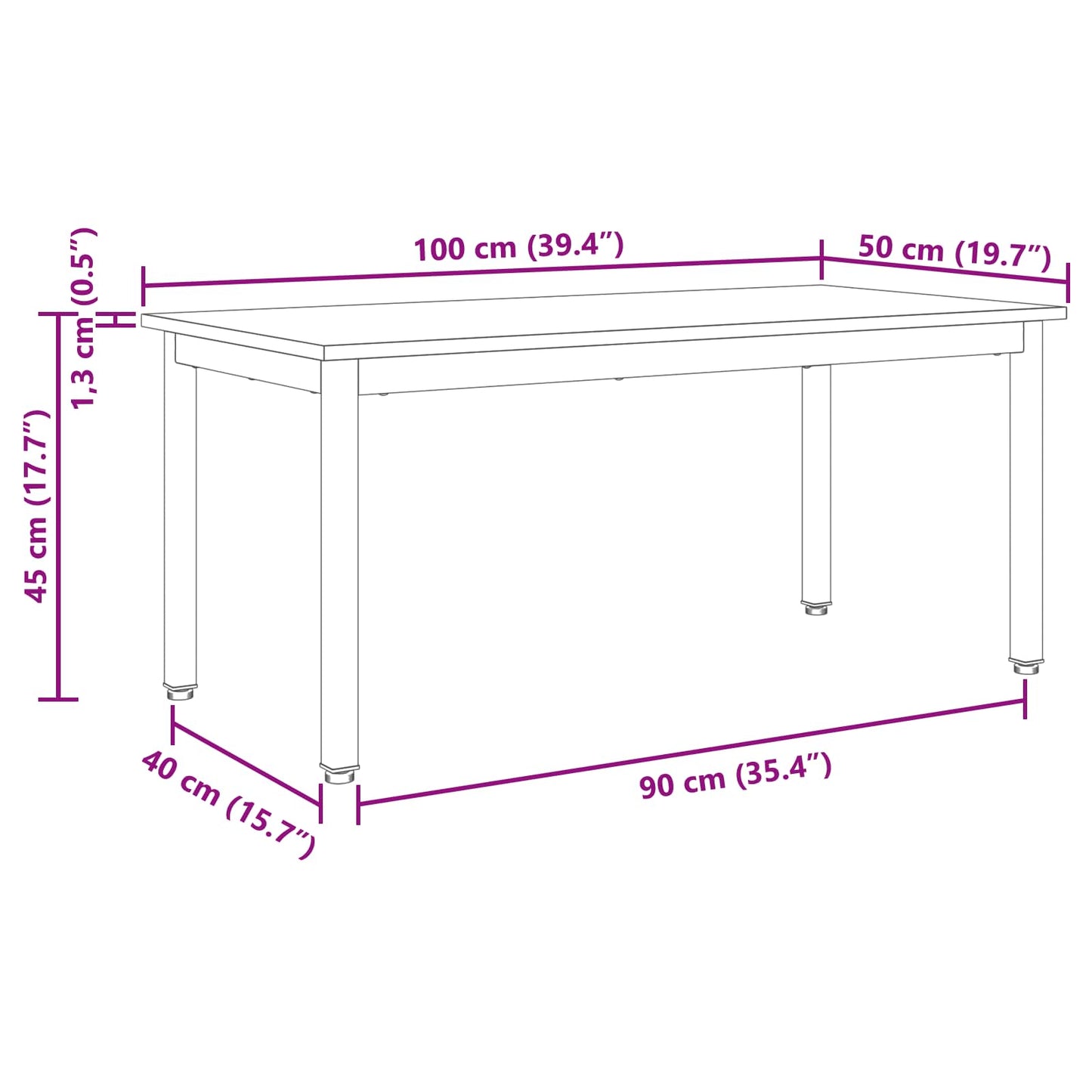 Tavolino da salotto Grigio Sonoma 100 x 50 x 45 cm