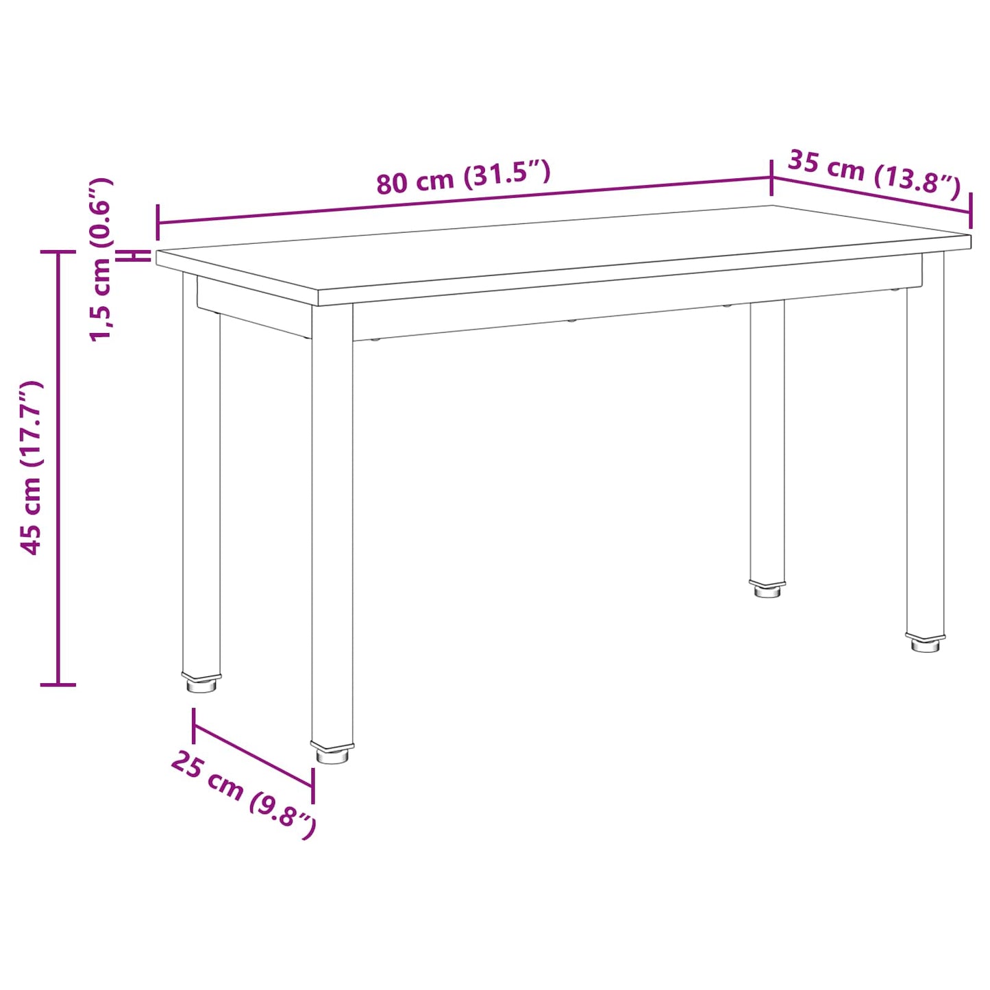 panchina Sonoma 80 x 35 x 45 cm Legno multistrato