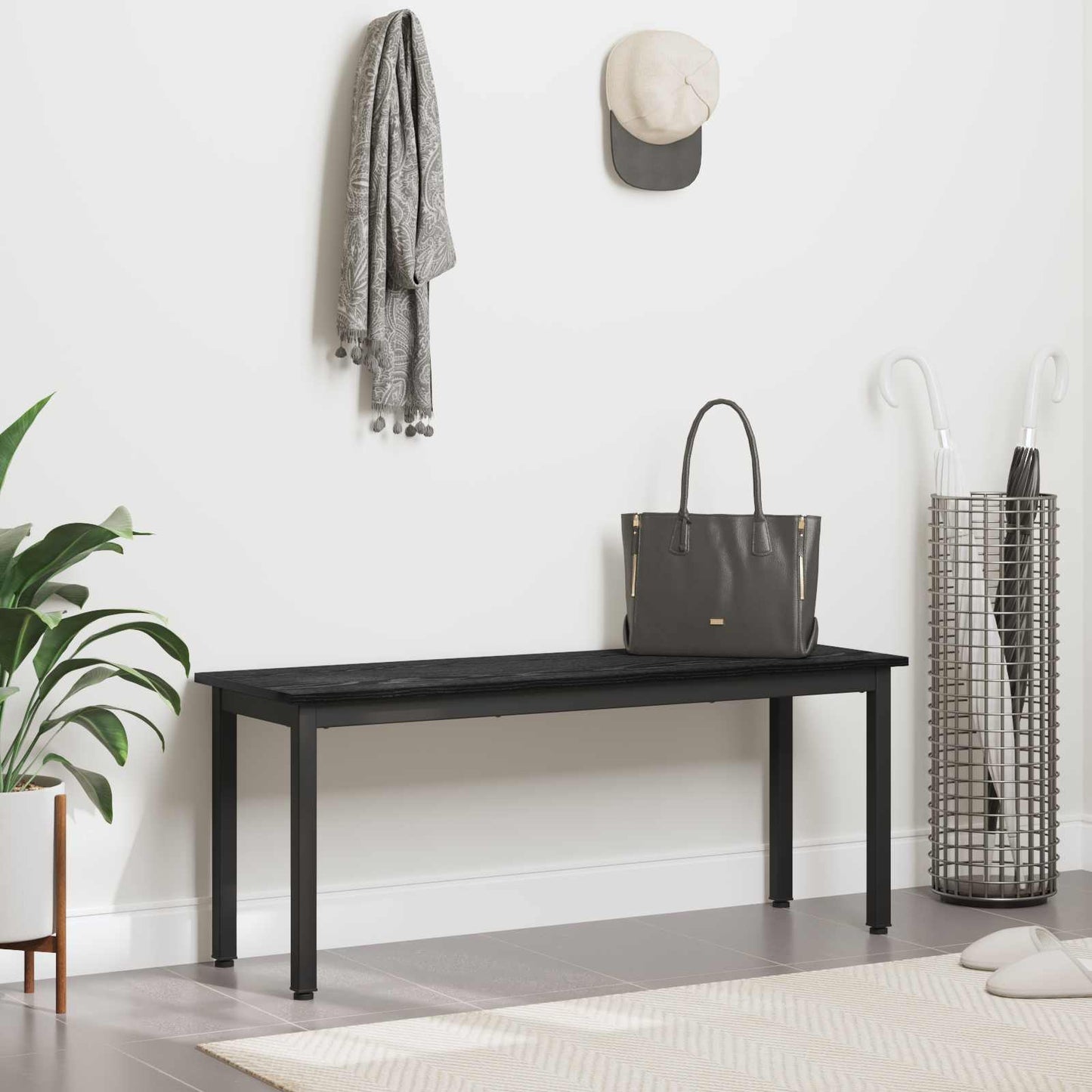 panchina Rovere Nero 110 x 35 x 45 cm Legno multistrato