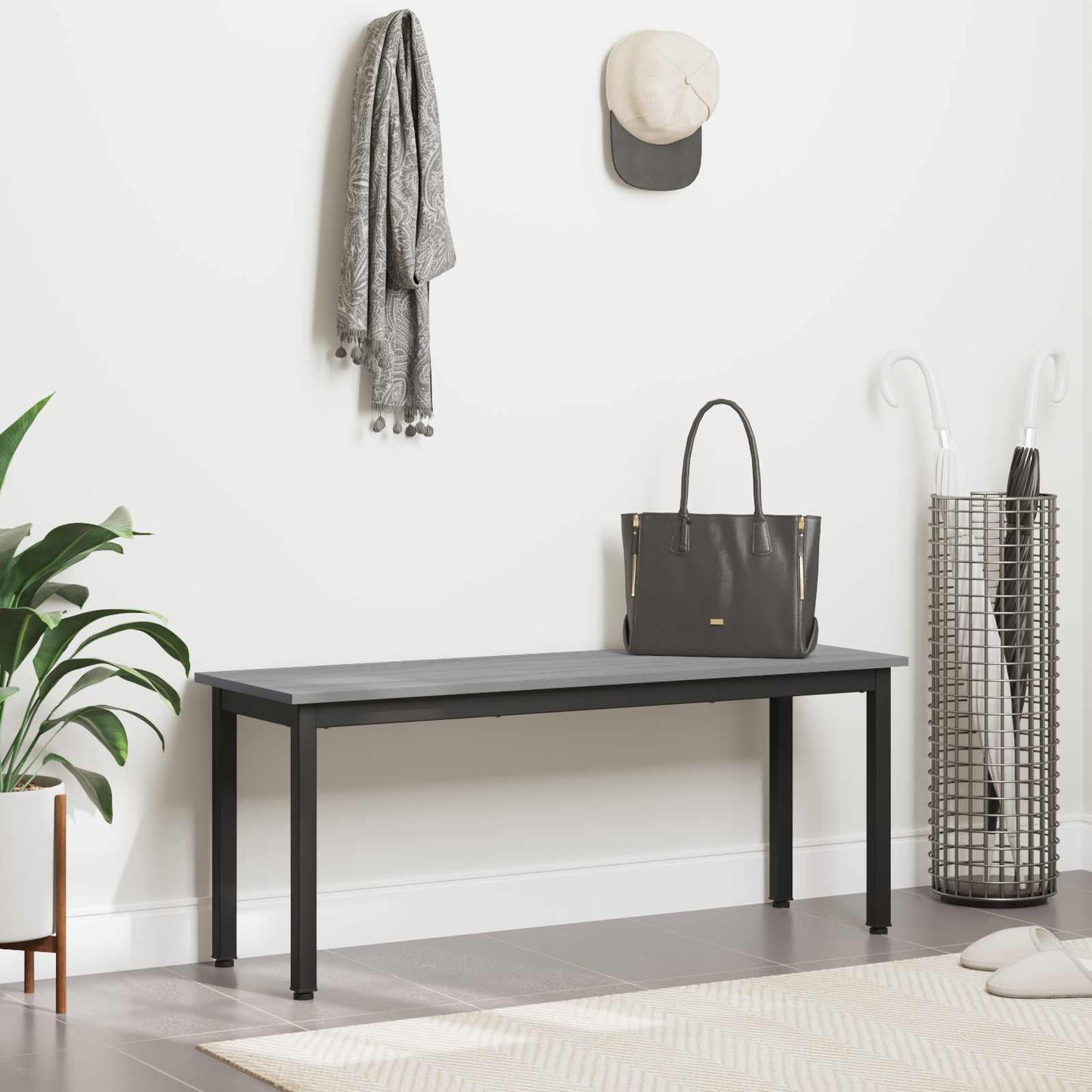 panchina Grigio Sonoma 110 x 35 x 45 cm Legno multistrato | homemem39