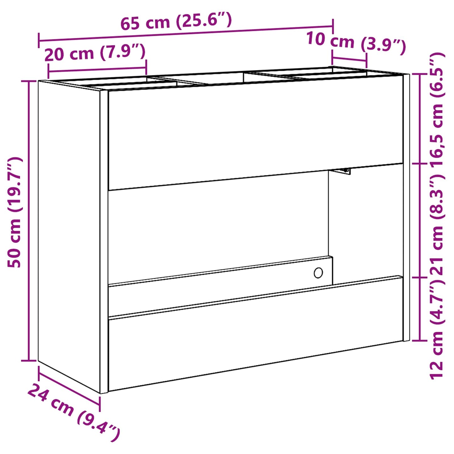 Supporto per Ombrellone Grigio Sonoma 65 x 24 x 50 cm | homemem39