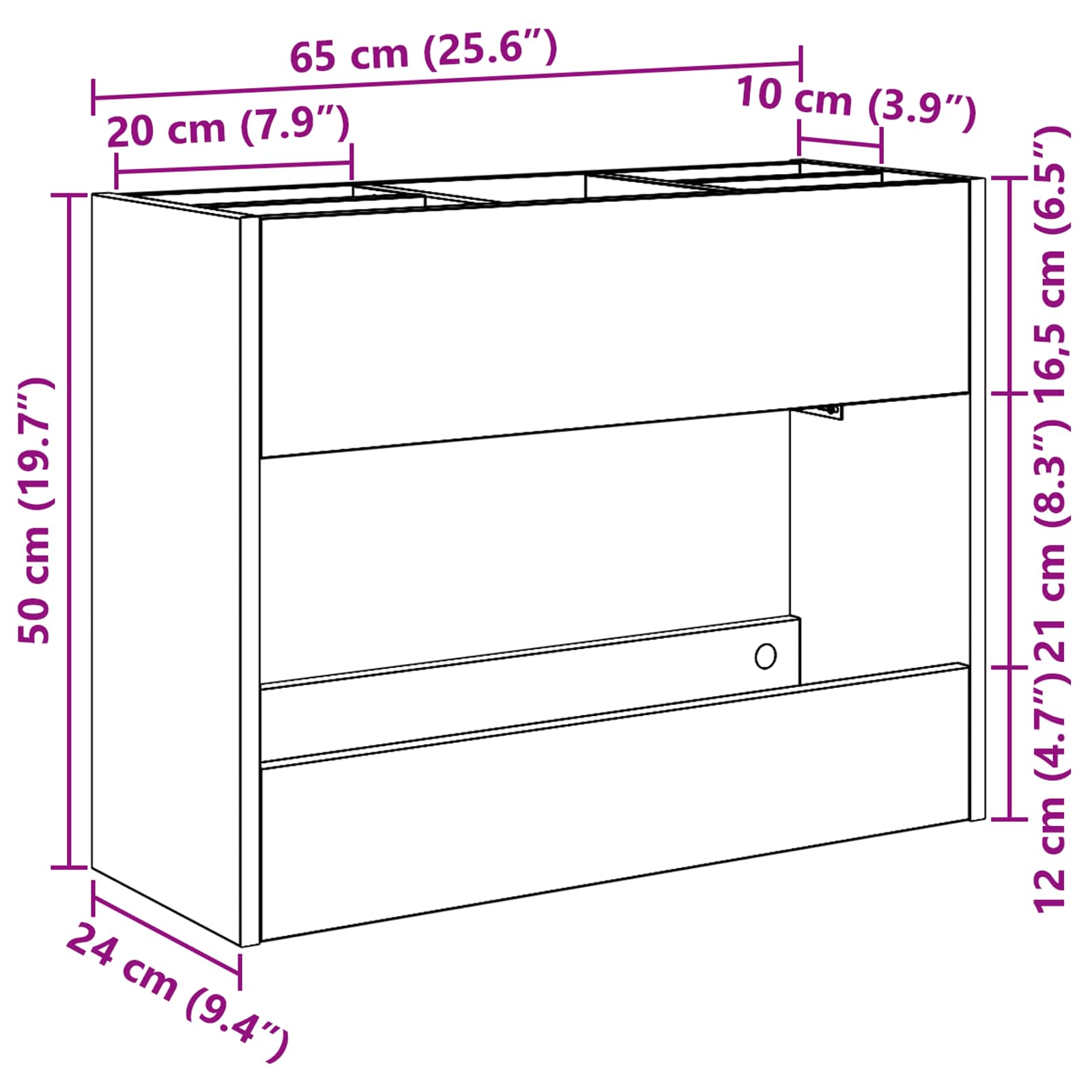 Supporto per Ombrellone Rovere artigianale 65 x 24 x 50 cm | homemem39