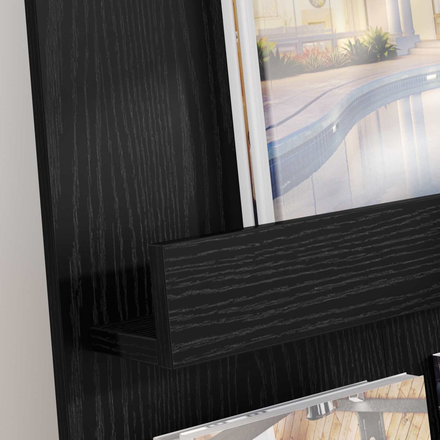 Scaffale per riviste Rovere Nero 51 x 11 x 102 cm