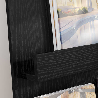 Scaffale per riviste Rovere Nero 51 x 11 x 102 cm