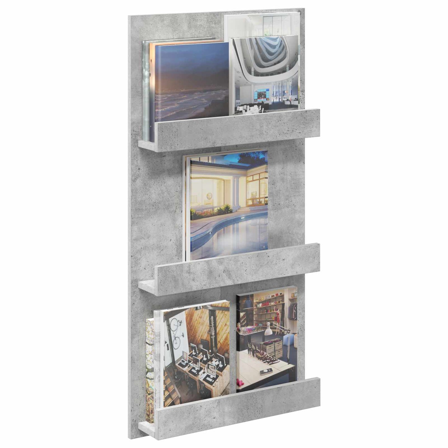 Scaffale per riviste Grigio cemento 51 x 11 x 102 cm