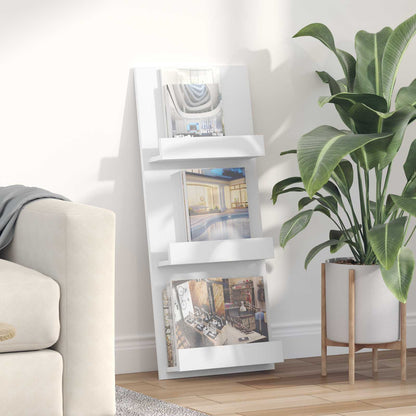 Scaffale per riviste Bianco 51 x 11 x 102 cm Legno multistrato