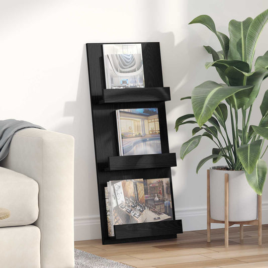 Scaffale per riviste Rovere Nero 51 x 11 x 102 cm