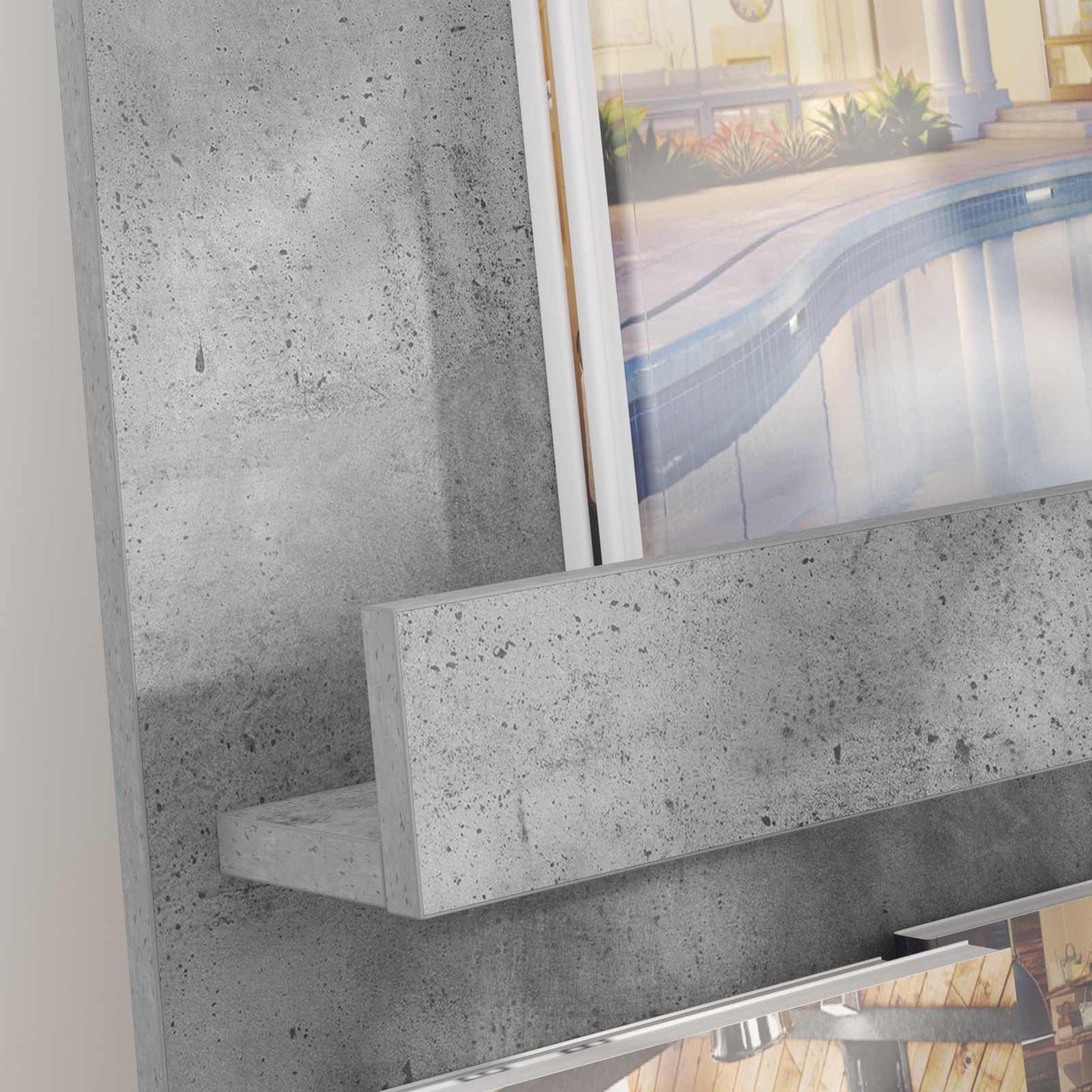 Scaffale per riviste Grigio cemento 51 x 11 x 102 cm